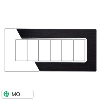 PLACCA ALLUMINIO 6P NERO - modello MT86602
