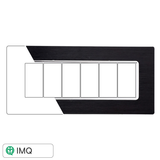PLACCA ALLUMINIO 6P NERO - modello MT86602 PLACCA ALLUMINIO 6P NERO - modello MT86602