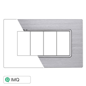 PLACCA ALLUMINIO 4P SILVER LUCIDO - modello MT86417