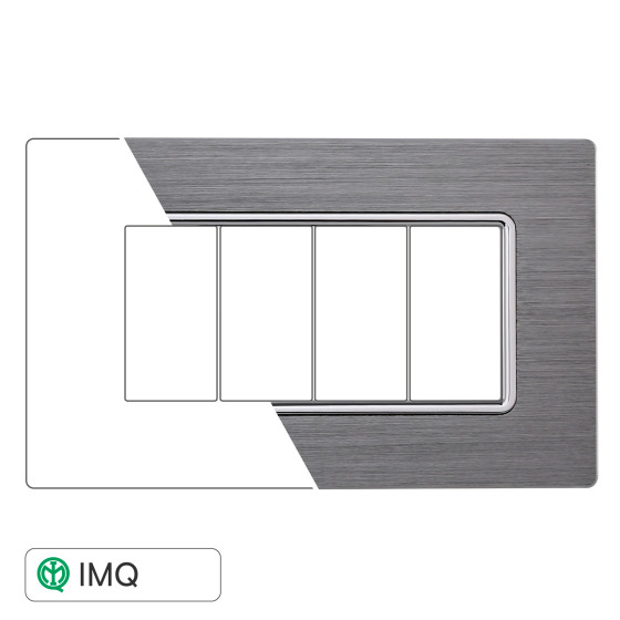 PLACCA ALLUMINIO 4P SILVER - modello MT86406 PLACCA ALLUMINIO 4P SILVER - modello MT86406