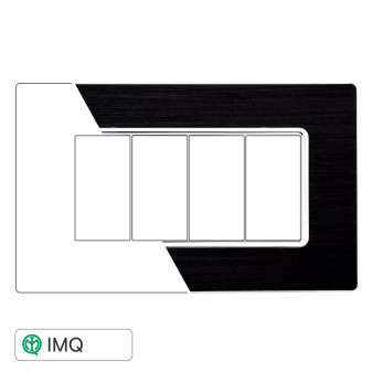 PLACCA ALLUMINIO 4P NERO - modello MT86402