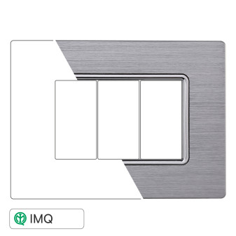 PLACCA ALLUMINIO 3P SILVER LUCIDO - modello MT86317