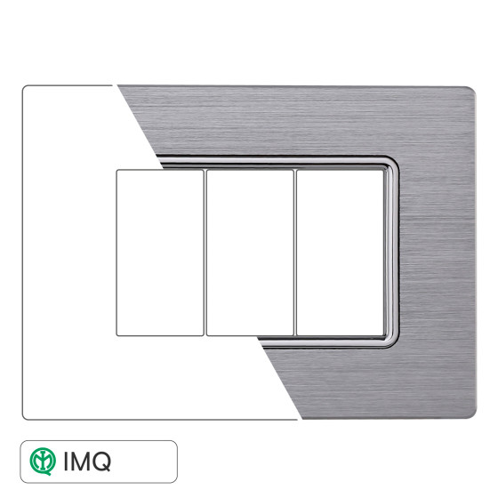 PLACCA ALLUMINIO 3P SILVER LUCIDO - modello MT86317 PLACCA ALLUMINIO 3P SILVER LUCIDO - modello MT86317