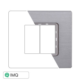 PLACCA ALLUMINIO 2P SILVER LUCIDO - modello MT86217