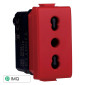 ETTROIT SOLAR PRESA BIPASSO ROSSO 2+T 16A - Mod. MT2016 - Compatibile con BTicino MATIX