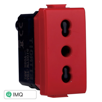 PRESA BIPASSO ROSSO 2+T 16A - modello MT2016