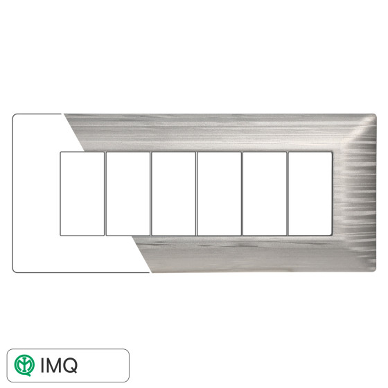PLACCA 6P SILVER SATINATO - modello MT85615 PLACCA 6P SILVER SATINATO - modello MT85615