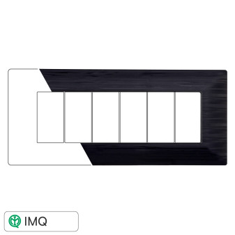 PLACCA 6P NERO SATINATO - modello MT85614