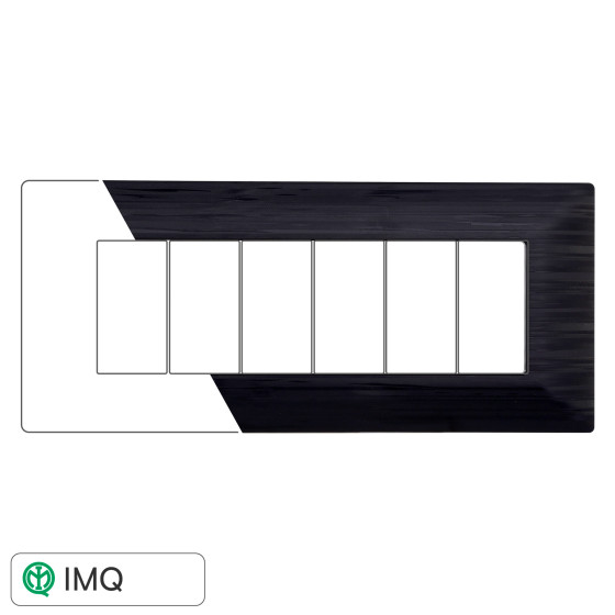 PLACCA 6P NERO SATINATO - modello MT85614 PLACCA 6P NERO SATINATO - modello MT85614