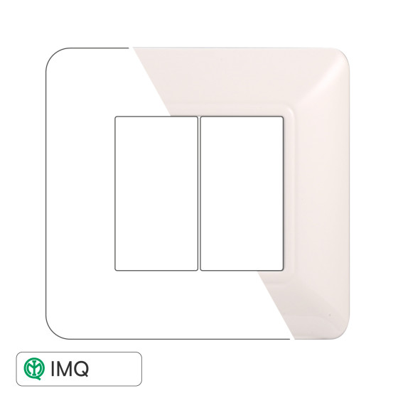 PLACCA PLASTICA 2P BIANCA - modello MT83201 PLACCA PLASTICA 2P BIANCA - modello MT83201
