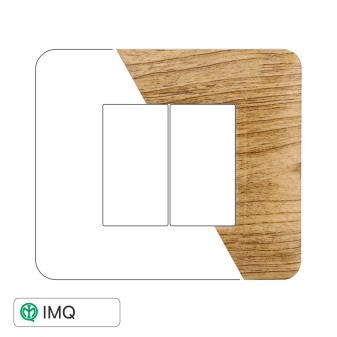 PLACCA PLASTICA 2P LEGNO SCURO - modello MT83205