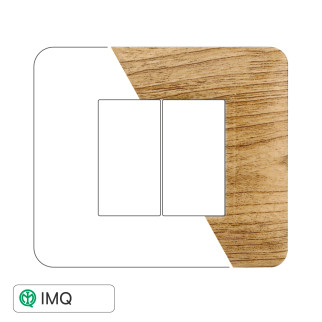 PLACCA PLASTICA 2P LEGNO SCURO - modello MT83205