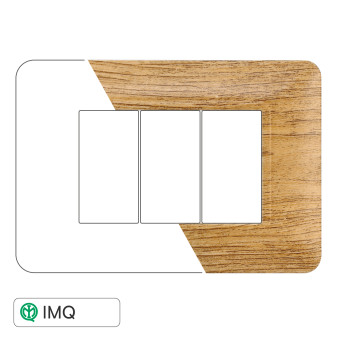 PLACCA PLASTICA 3P LEGNO SCURO - modello MT83305