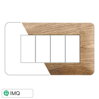 PLACCA PLASTICA 4P LEGNO CHIARO - modello MT83404
