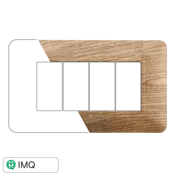 PLACCA PLASTICA 4P LEGNO CHIARO - modello MT83404 PLACCA PLASTICA 4P LEGNO CHIARO - modello MT83404
