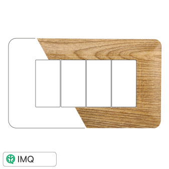 PLACCA PLASTICA 4P LEGNO SCURO - modello MT83405