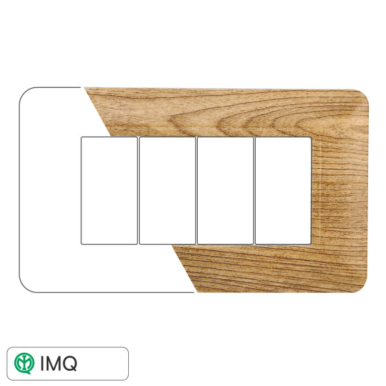 PLACCA PLASTICA 4P LEGNO SCURO - modello MT83405 PLACCA PLASTICA 4P LEGNO SCURO - modello MT83405