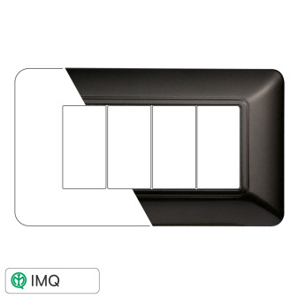 PLACCA PLASTICA 4P ACCIAIO SCURO - modello MT83407