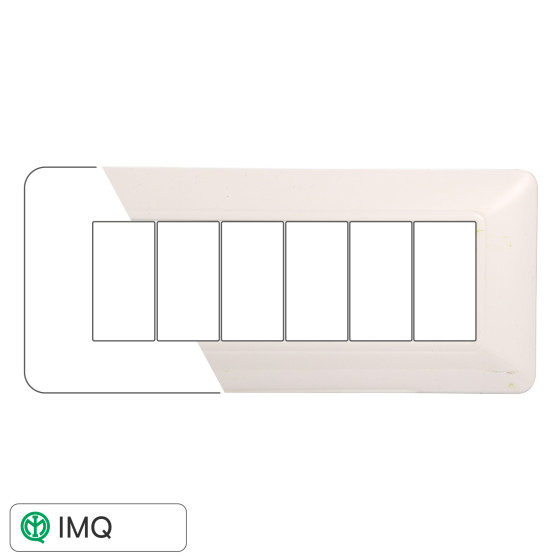 PLACCA PLASTICA 6P BIANCA - modello MT83601 PLACCA PLASTICA 6P BIANCA - modello MT83601