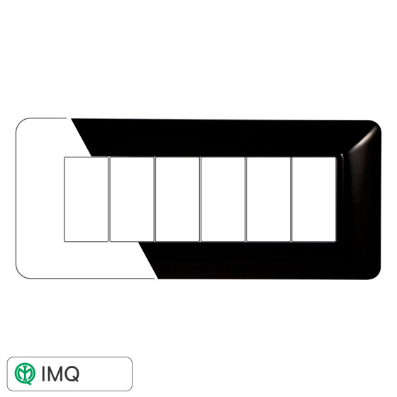 PLACCA PLASTICA 6P NERO - modello MT83602 PLACCA PLASTICA 6P NERO - modello MT83602
