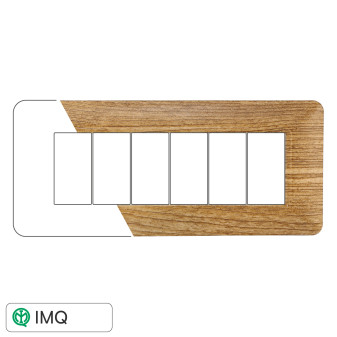 PLACCA PLASTICA 6P LEGNO SCURO - modello MT83605