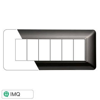 PLACCA PLASTICA 6P ACCIAIO SCURO - modello MT83607