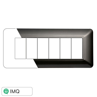 PLACCA PLASTICA 6P ACCIAIO SCURO - modello MT83607