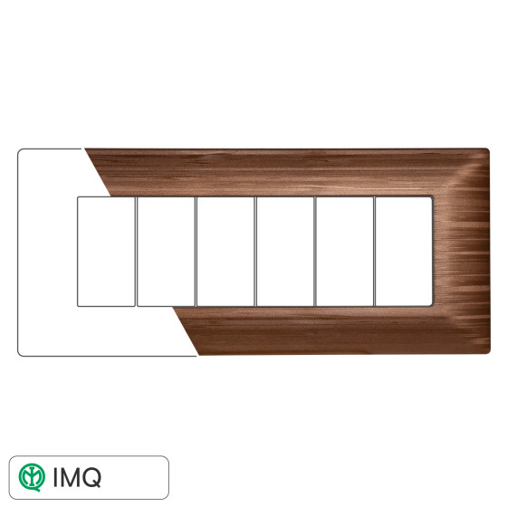 PLACCA 6P BRONZO SATINATO - modello MT85610 PLACCA 6P BRONZO SATINATO - modello MT85610
