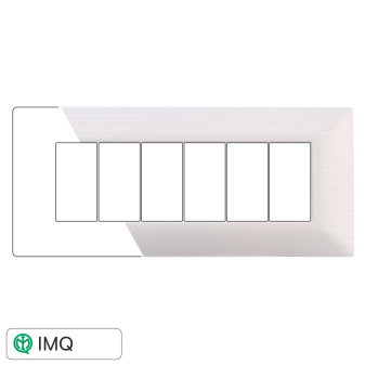 PLACCA 6P BIANCO SATINATO - modello MT85601