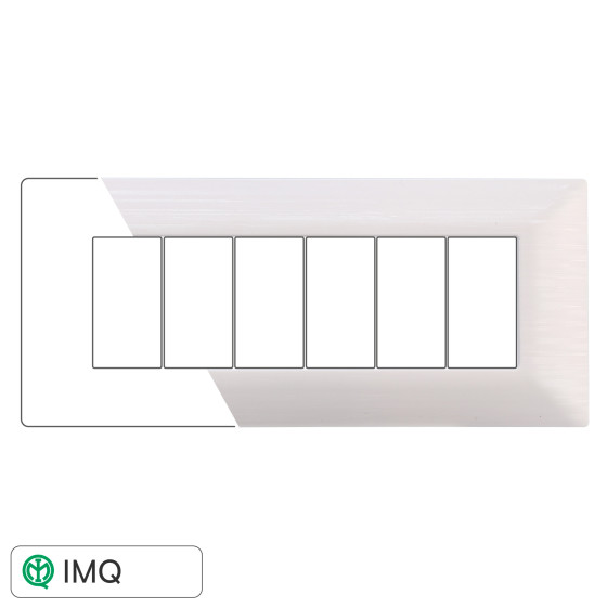 PLACCA 6P BIANCO SATINATO - modello MT85601 PLACCA 6P BIANCO SATINATO - modello MT85601