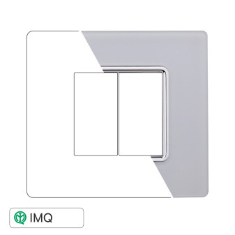 PLACCA VETRO 2P BIANCO - modello MT84201