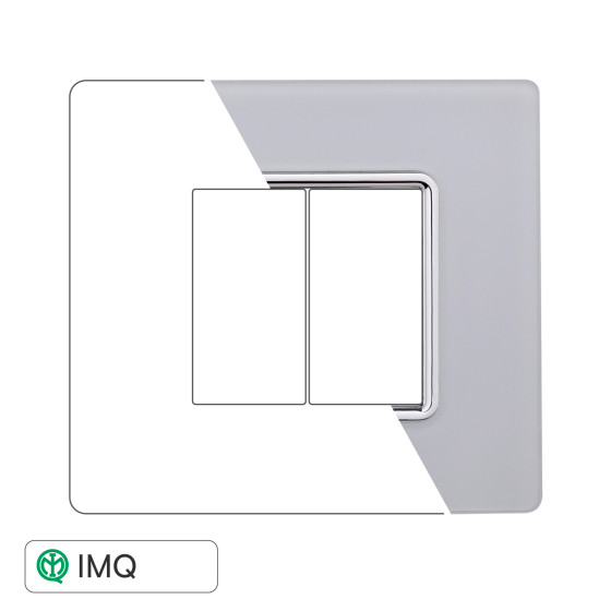 PLACCA VETRO 2P BIANCO - modello MT84201 PLACCA VETRO 2P BIANCO - modello MT84201