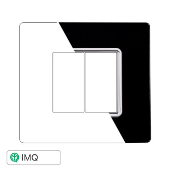 PLACCA VETRO 2P NERO - modello MT84202