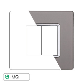PLACCA VETRO 2P SILVER - modello MT84206