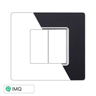 PLACCA VETRO 2P ACCIAIO SCURO - modello MT84210
