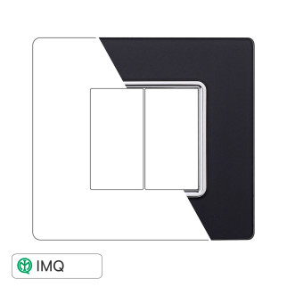 PLACCA VETRO 2P ACCIAIO SCURO - modello MT84210