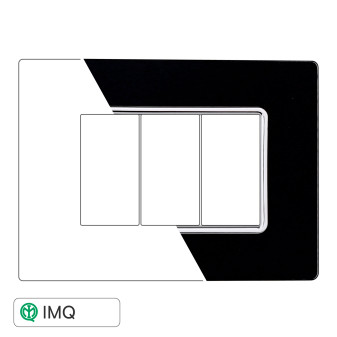 PLACCA VETRO 3P NERO - modello MT84302