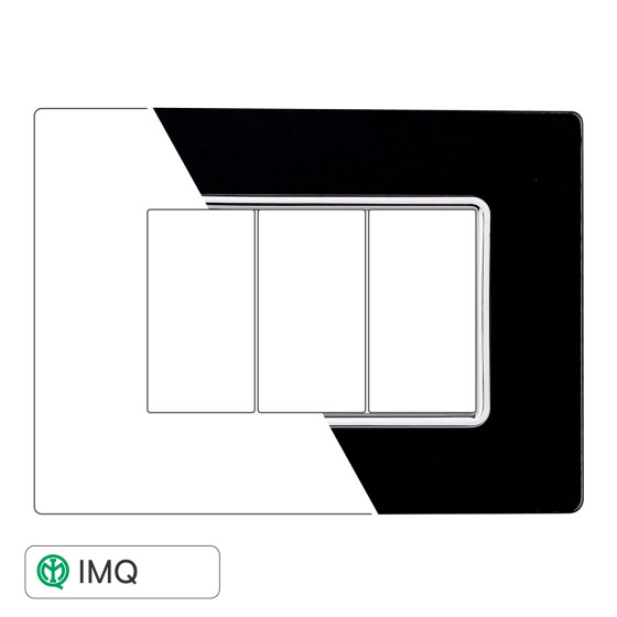 PLACCA VETRO 3P NERO - modello MT84302 PLACCA VETRO 3P NERO - modello MT84302