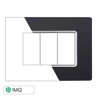 PLACCA VETRO 3P ACCIAIO SCURO - modello MT84310