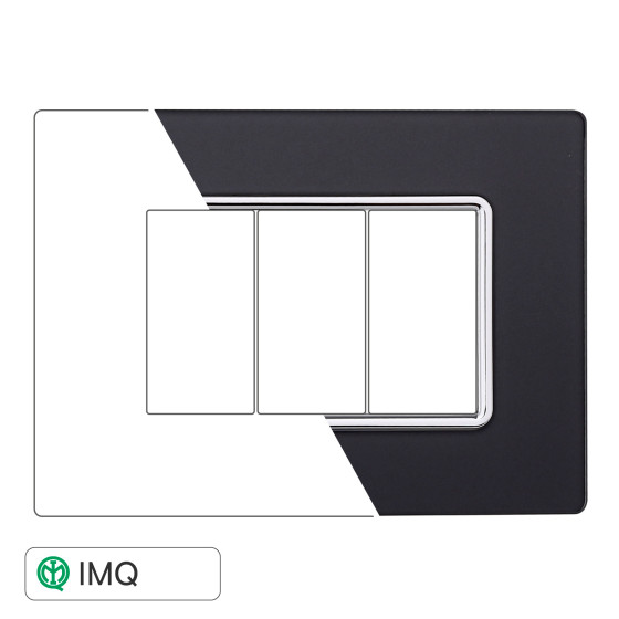PLACCA VETRO 3P ACCIAIO SCURO - modello MT84310 PLACCA VETRO 3P ACCIAIO SCURO - modello MT84310