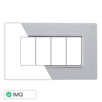 PLACCA VETRO 4P BIANCO - modello MT84401