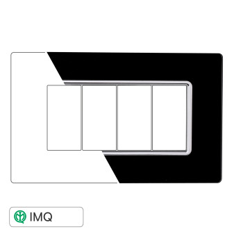 PLACCA VETRO 4P NERO - modello MT84402