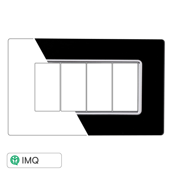 PLACCA VETRO 4P NERO - modello MT84402 PLACCA VETRO 4P NERO - modello MT84402