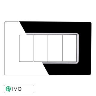 PLACCA VETRO 4P NERO - modello MT84402