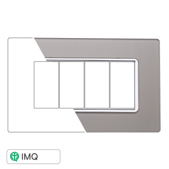 PLACCA VETRO 4P SILVER - modello MT84406