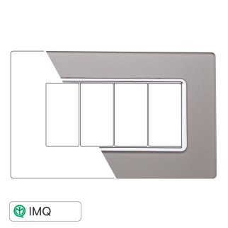 PLACCA VETRO 4P SILVER - modello MT84406