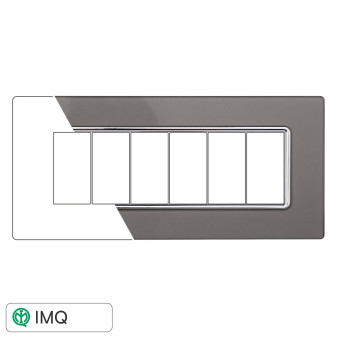 PLACCA VETRO 6P SILVER - modello MT84606