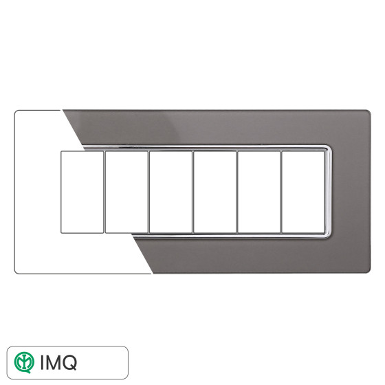 PLACCA VETRO 6P SILVER - modello MT84606 PLACCA VETRO 6P SILVER - modello MT84606
