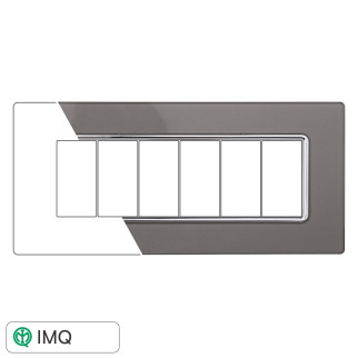 PLACCA VETRO 6P SILVER - modello MT84606