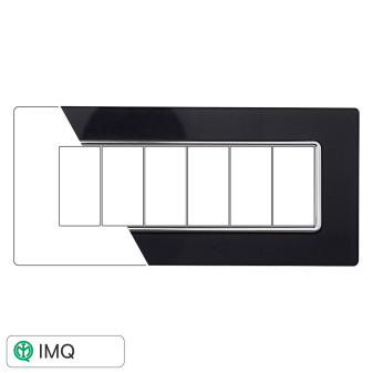 PLACCA VETRO 6P ACCIAIO SCURO - modello MT84610